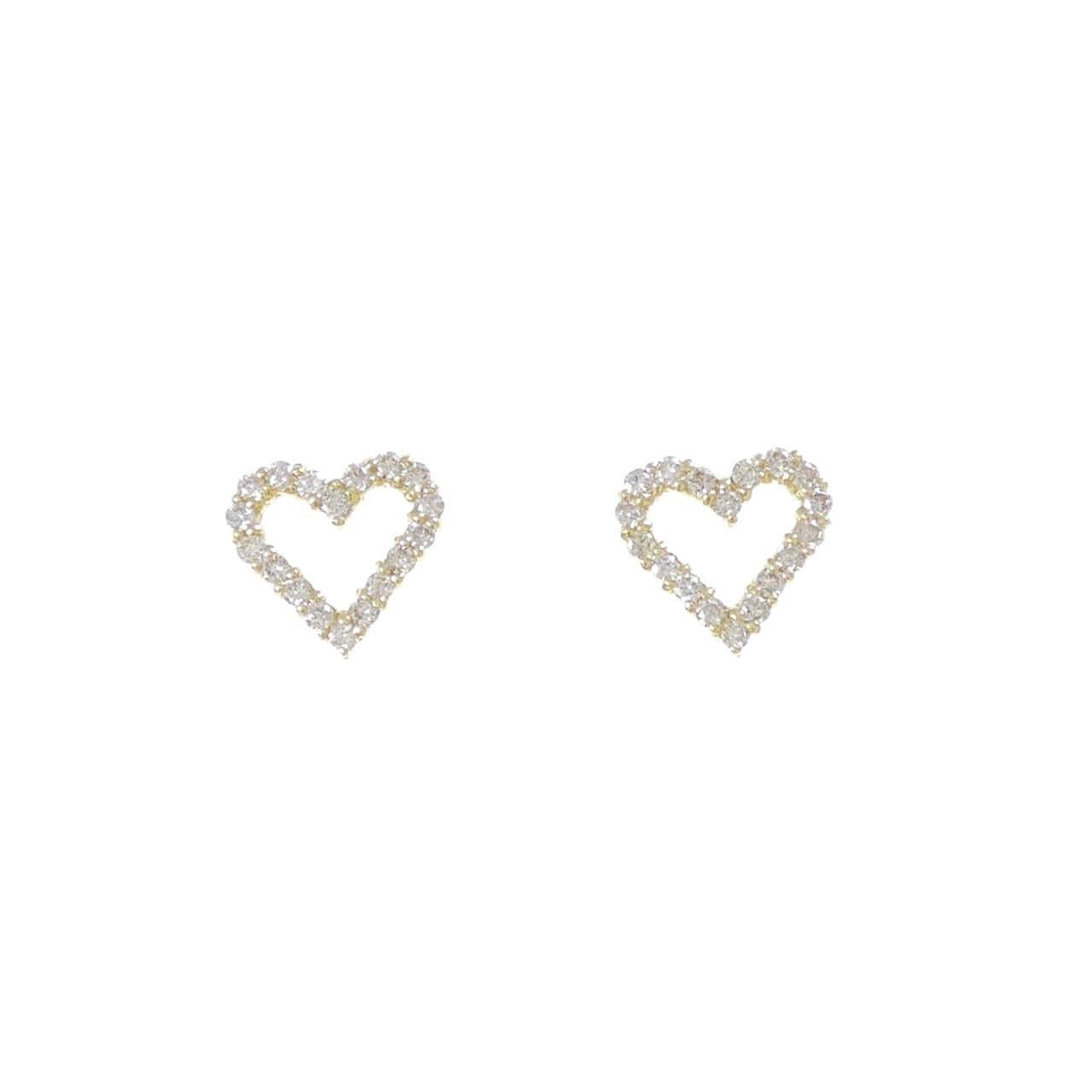 K18YG ハート ダイヤモンド ピアス 0.30CT
