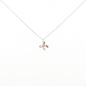 K10PG リボン ルビー ネックレス