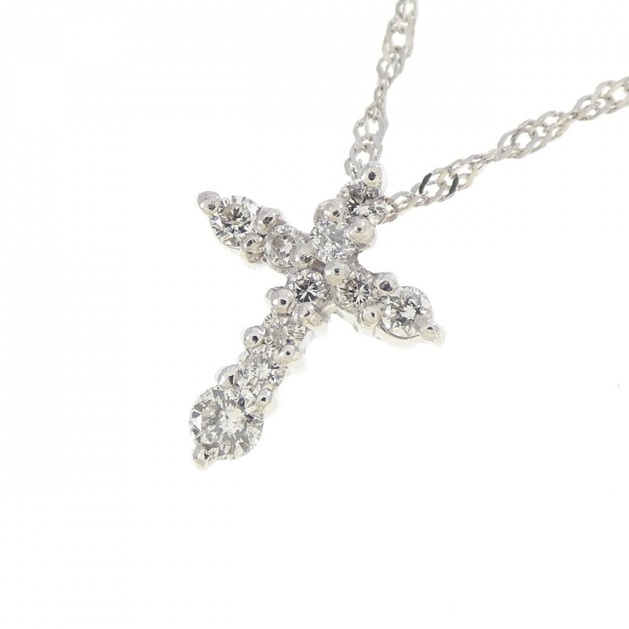 PT900/PT850 クロス ダイヤモンド ネックレス 0.15CT