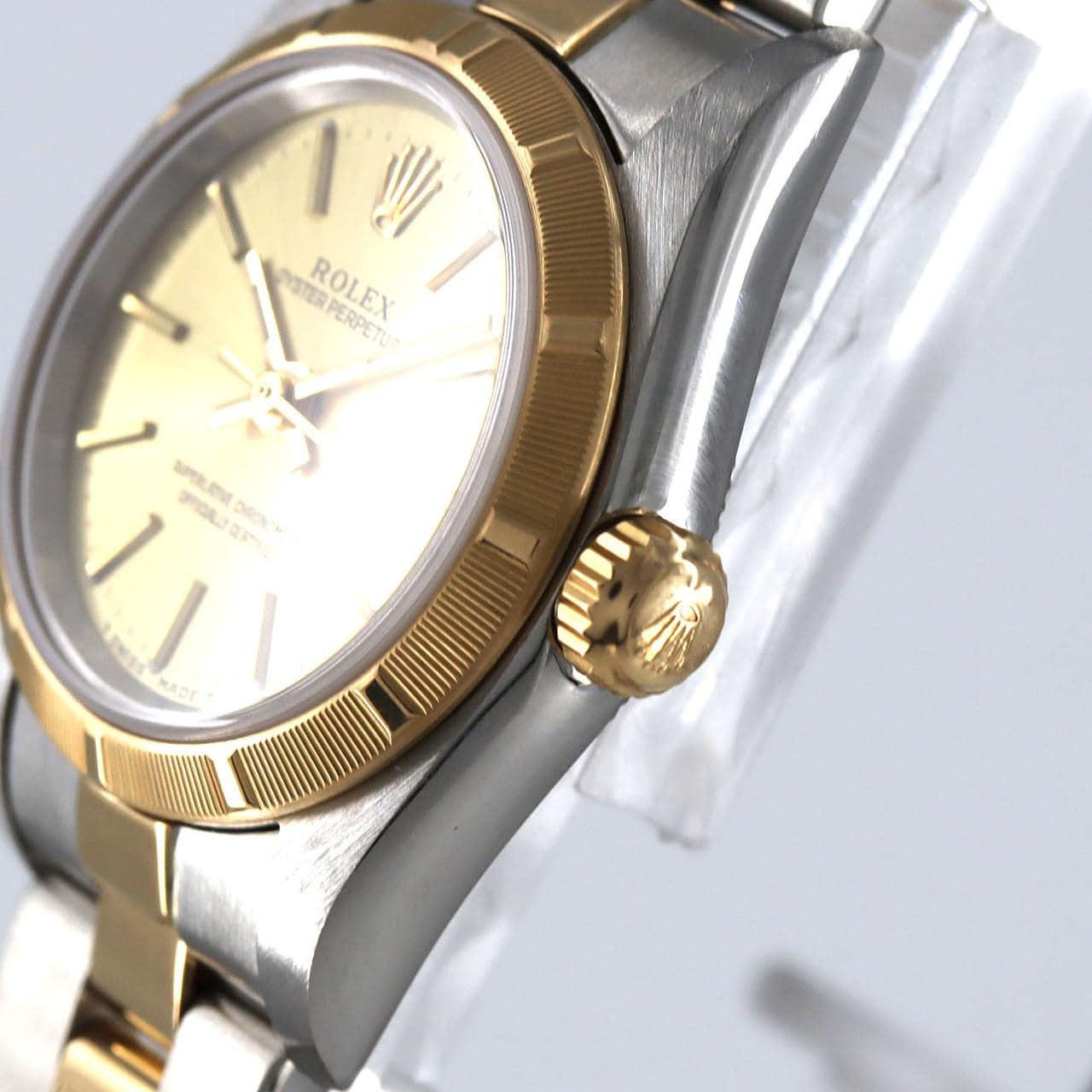 ロレックス オイスターパーペチュアル 76233 SSxYG 自動巻 A番