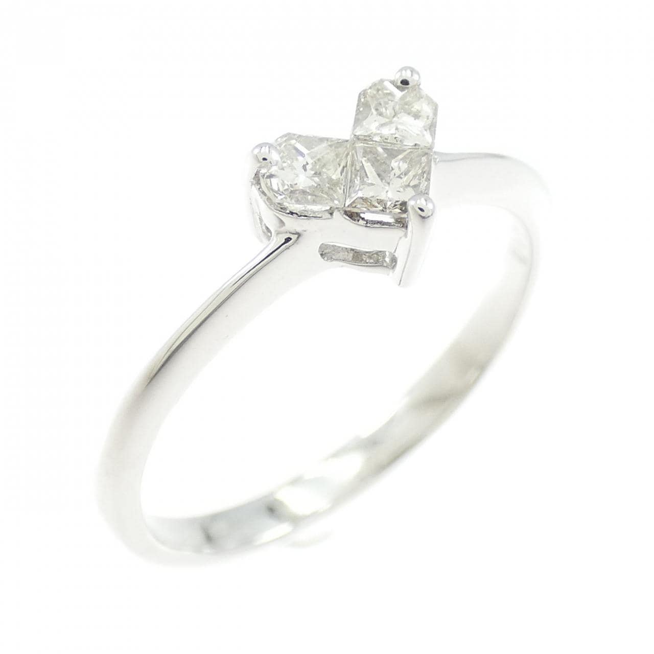 K18WG ハート ダイヤモンド リング 0.25CT