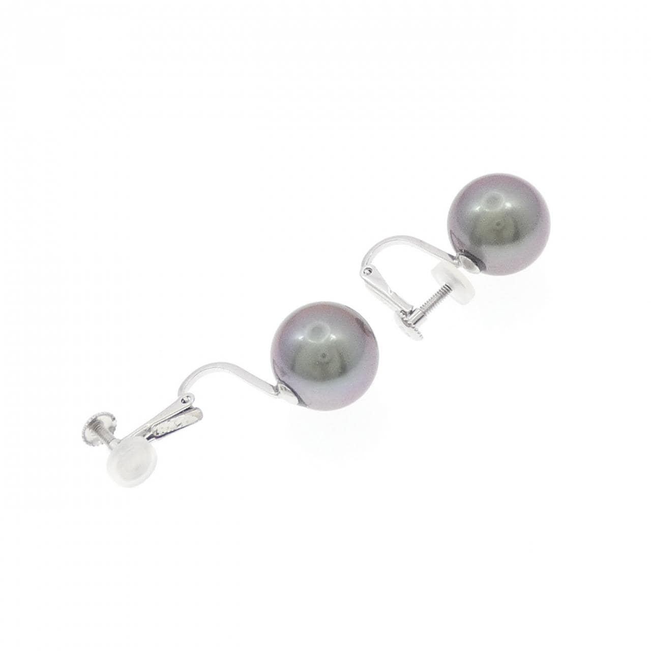 K14WG 黒蝶パール イヤリング 11.0mm