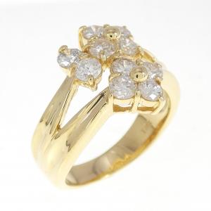 K18YG フラワー ダイヤモンド リング 1.03CT