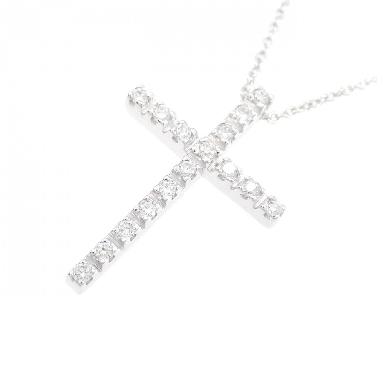 スタージュエリー クロス ダイヤモンド ネックレス 0.16CT