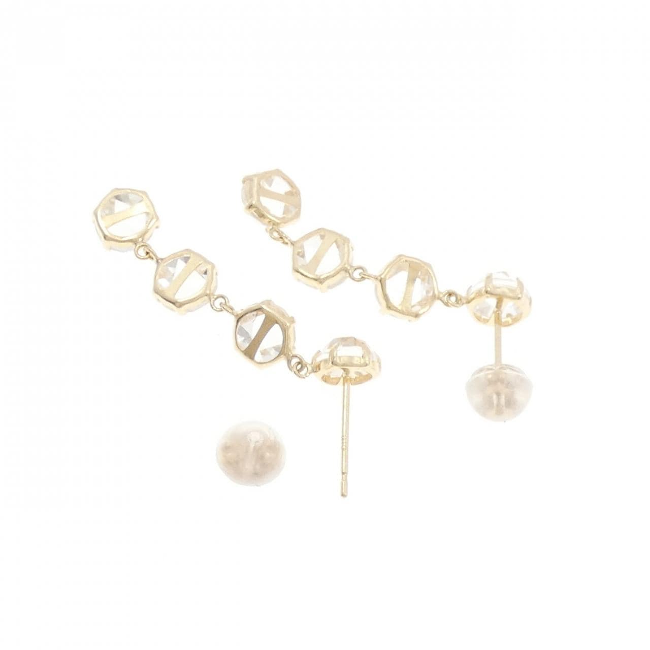 【新品】K10YG ホワイトトパーズ ピアス