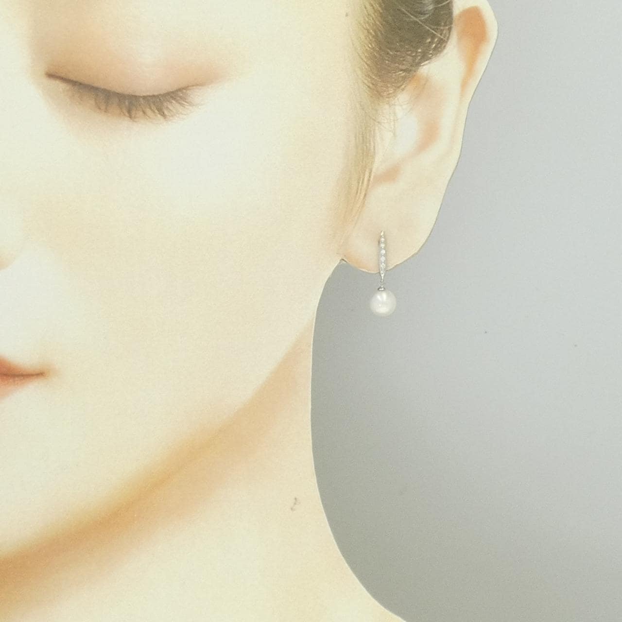 PT900/PT950 アコヤパール ピアス 6.3mm