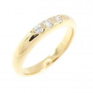 K18YG スリーストーン ダイヤモンド リング 0.10CT
