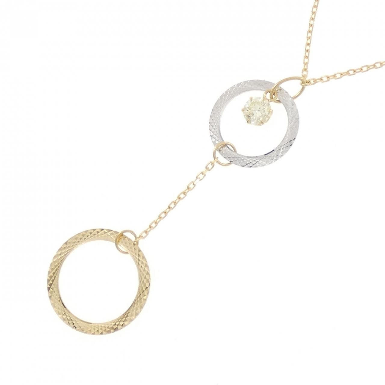 K18YG/K18WG ダイヤモンド ネックレス 0.20CT