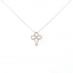 K10PG フラワー ダイヤモンド ネックレス 0.02CT