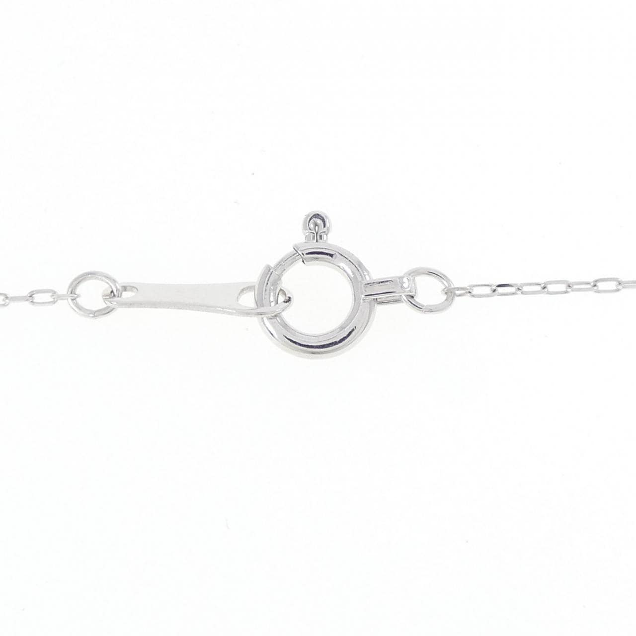 K18WG フラワー ダイヤモンド ネックレス 0.02CT