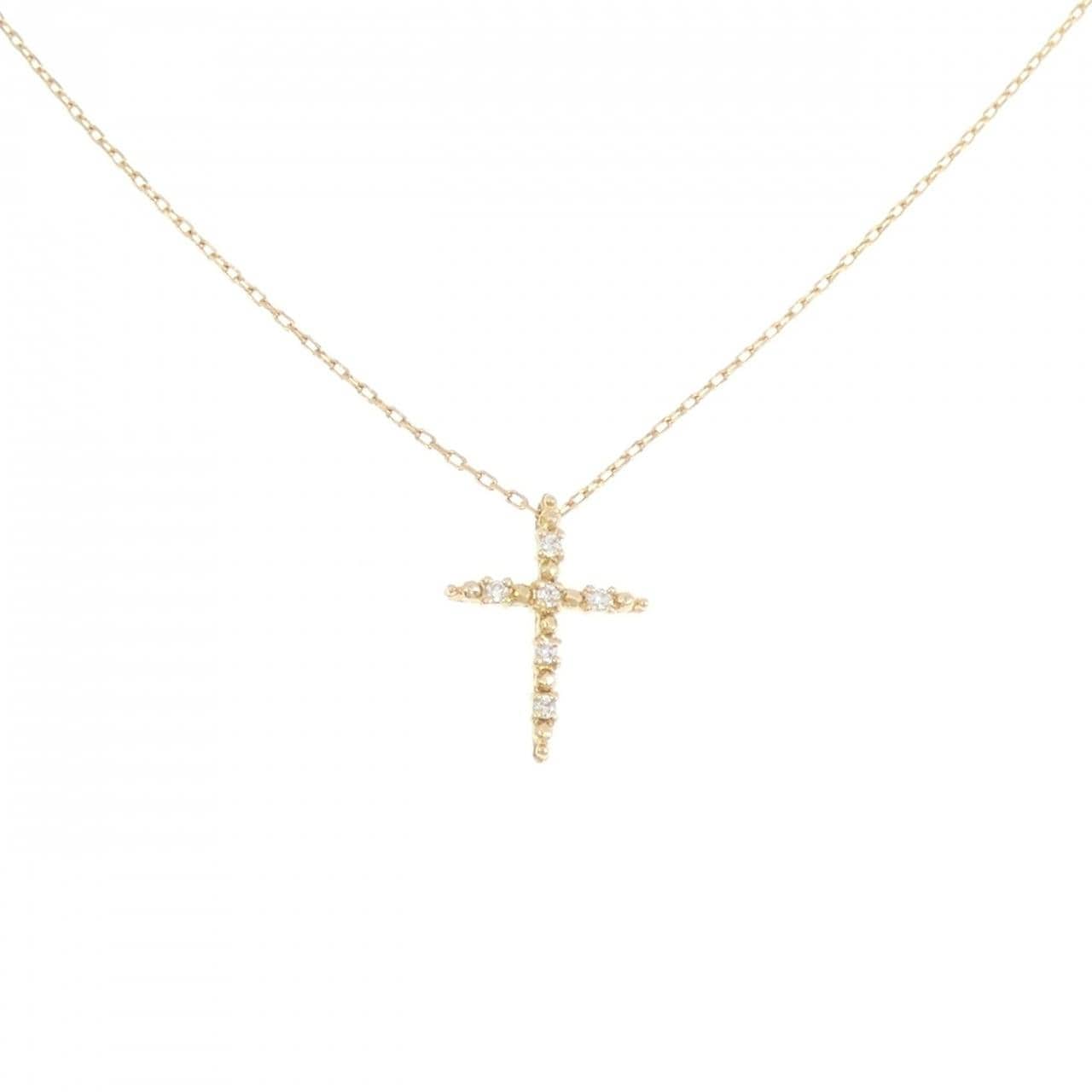 K18YG クロス ダイヤモンド ネックレス