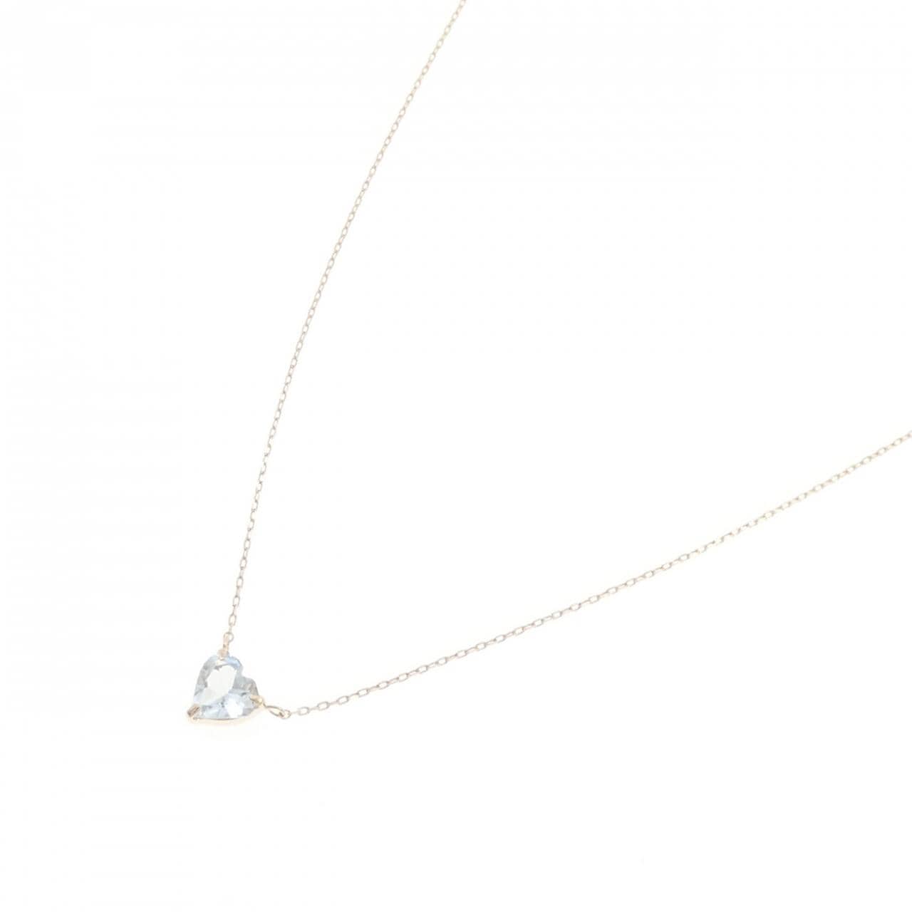 K10YG ハート アクアマリン ネックレス 0.26CT