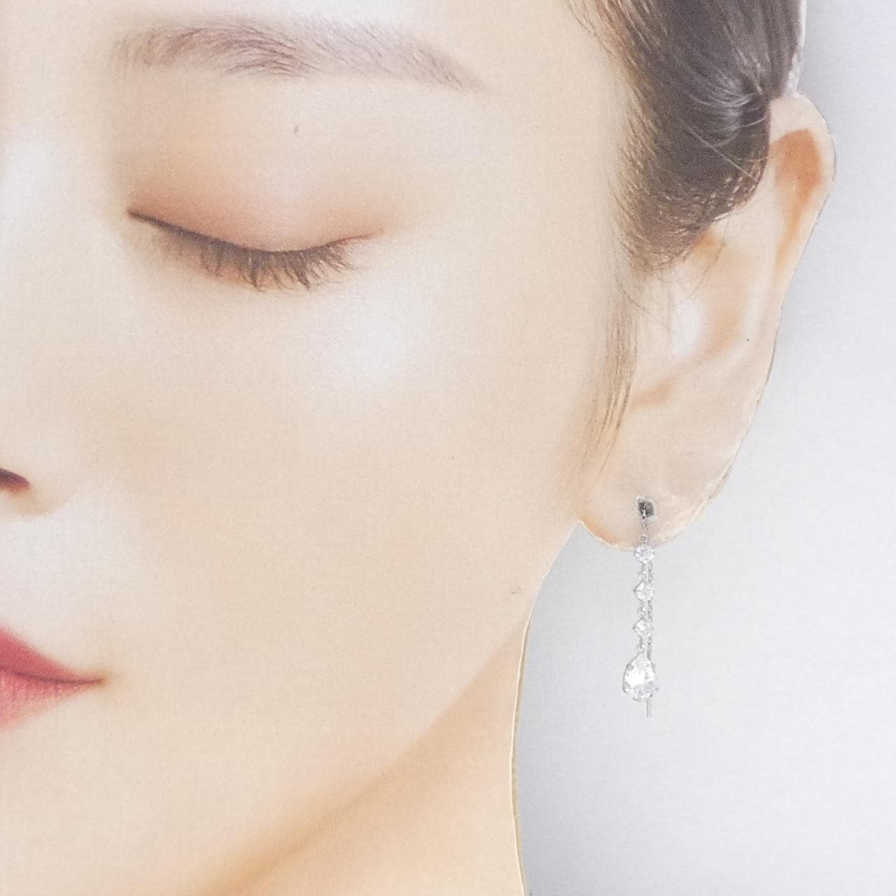 K14WG立方形耳環