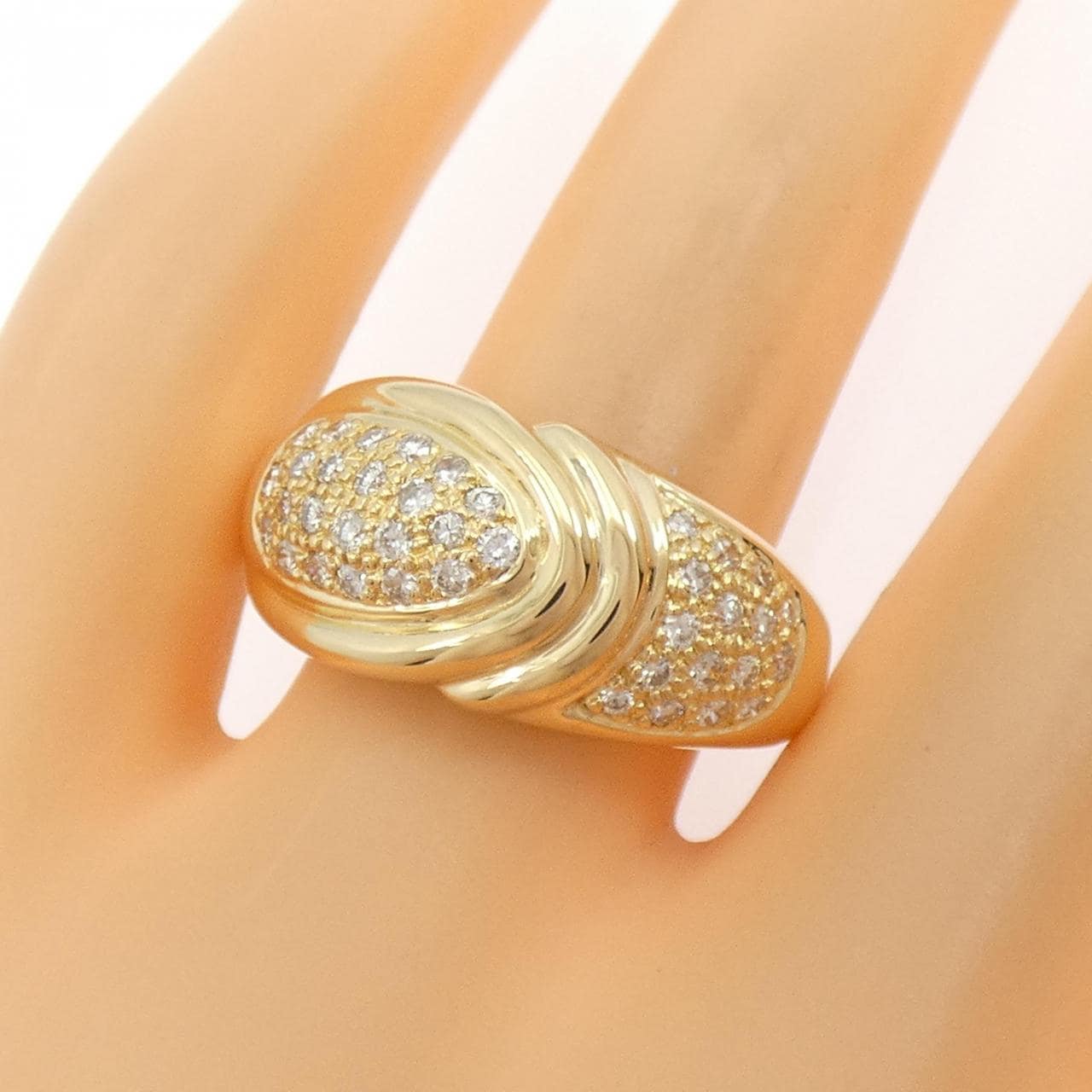 K18YG パヴェ ダイヤモンド リング