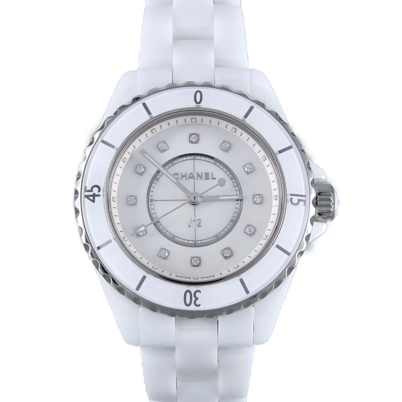 CHANEL J12 33mm Ceramic・12P H5704 Ceramic Quartz