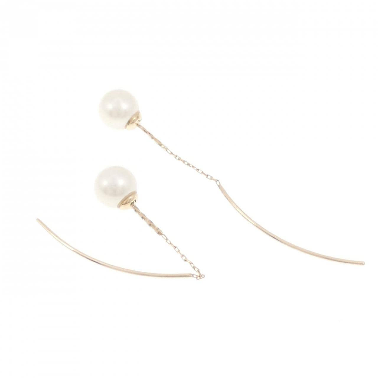 アガット 淡水パール ピアス 6.3mm