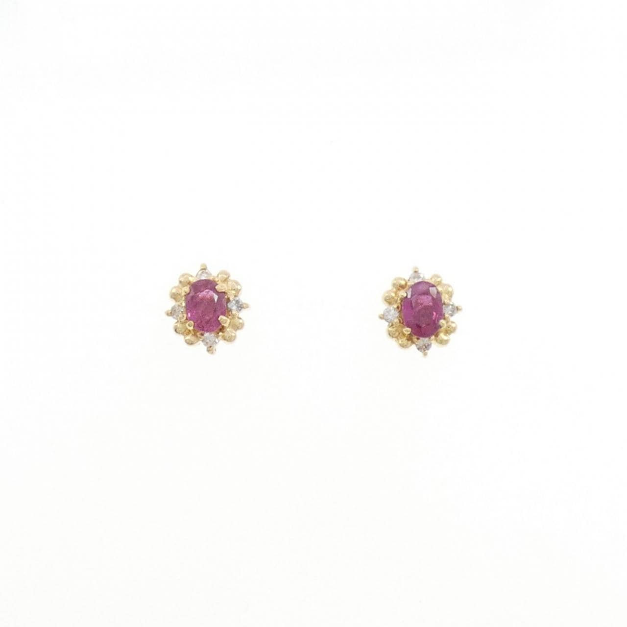 K18YG ルビー ピアス 0.38CT