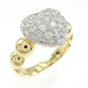 K18YG/PT900 ハート ダイヤモンド リング 1.00CT