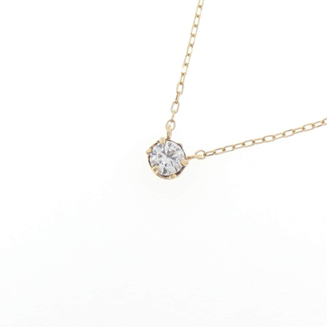 K18YG ソリティア ダイヤモンド ネックレス 0.10CT