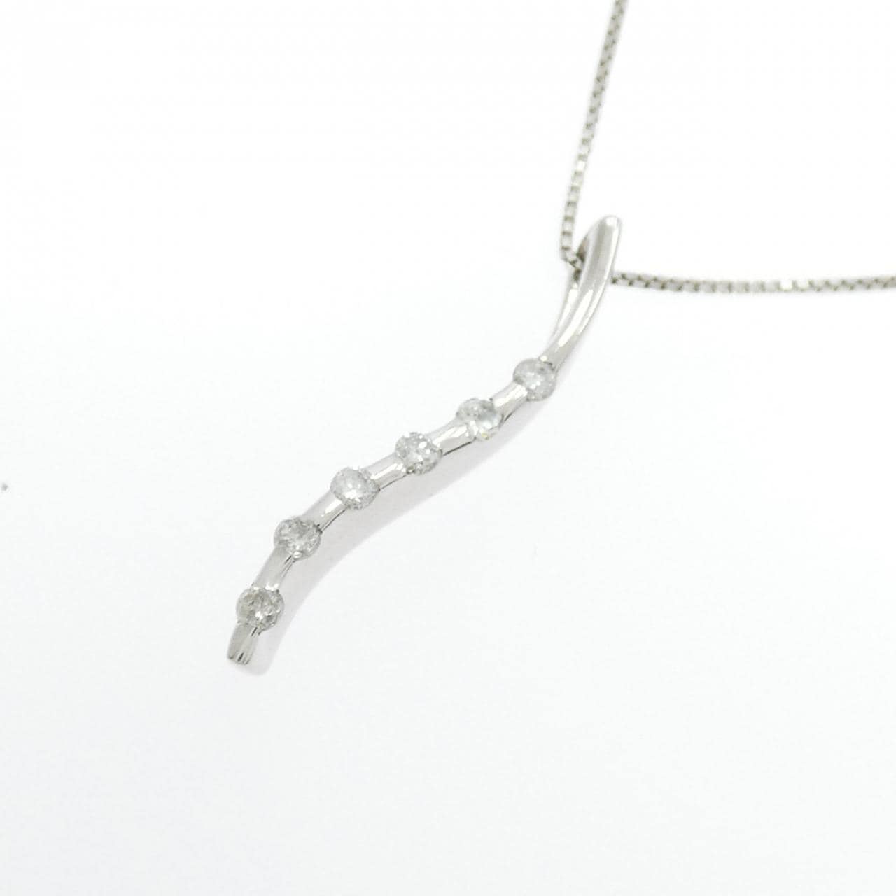 K18WG ダイヤモンド ネックレス 0.10CT