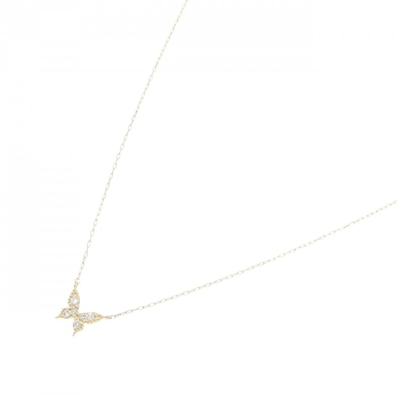 【新品】K18YG バタフライ ダイヤモンド ネックレス 0.05CT