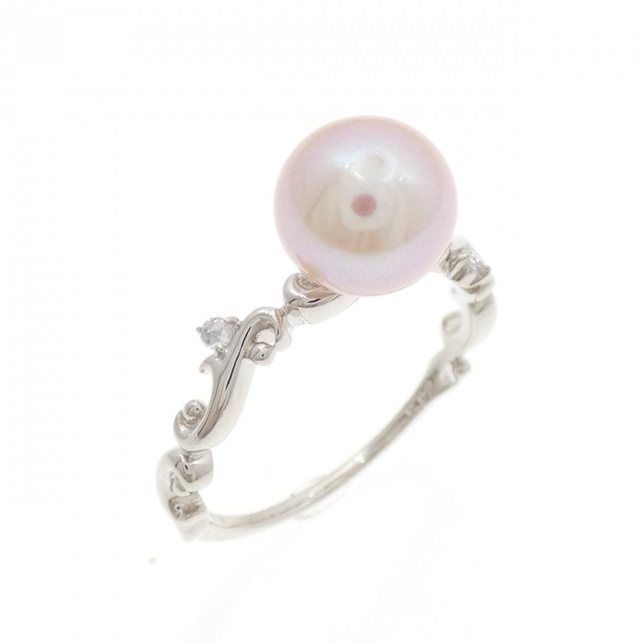 K18WG 淡水パール リング 8.1mm