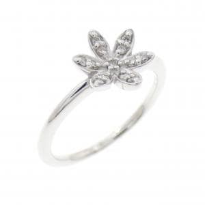 K18WG フラワー ダイヤモンド リング 0.07CT