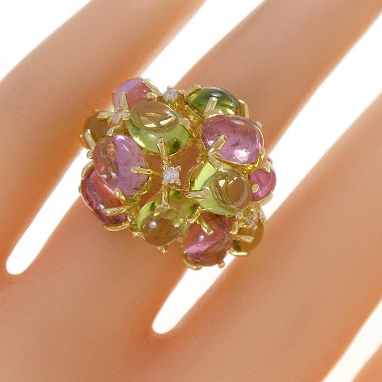 K18YG カラーストーン リング