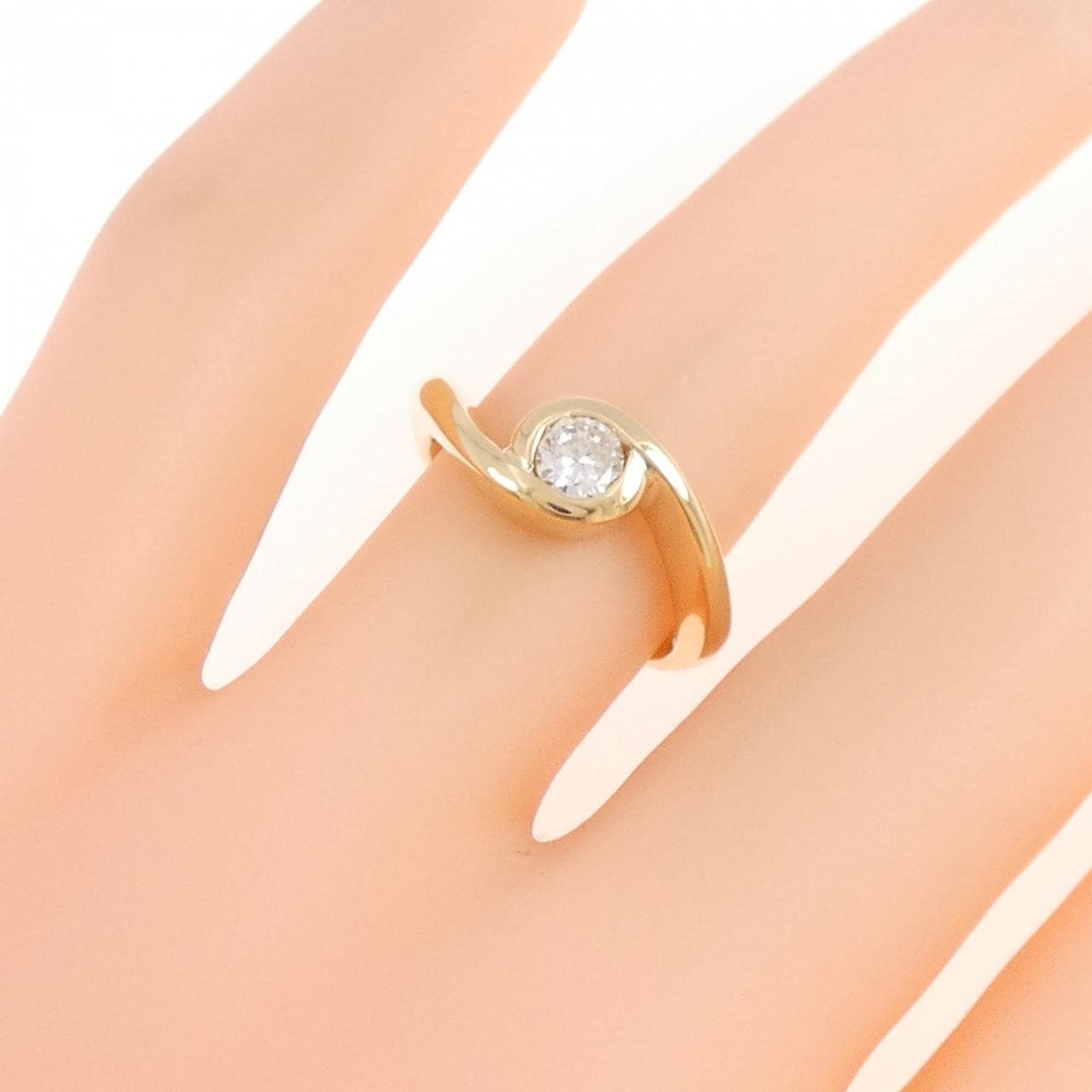 K18YG ダイヤモンド リング 0.28CT