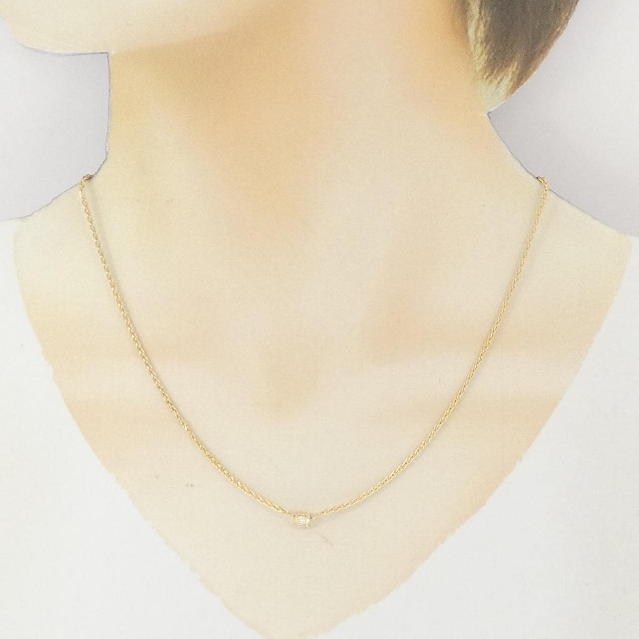 K18YG ソリティア ダイヤモンド ネックレス 0.26CT