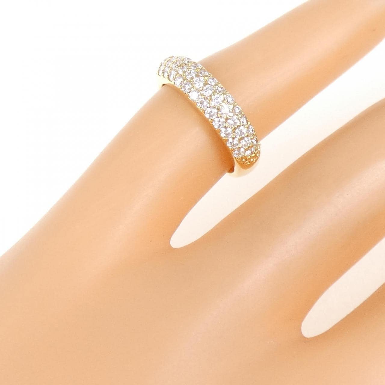 K18YG パヴェ ダイヤモンド ピンキー リング 0.40CT