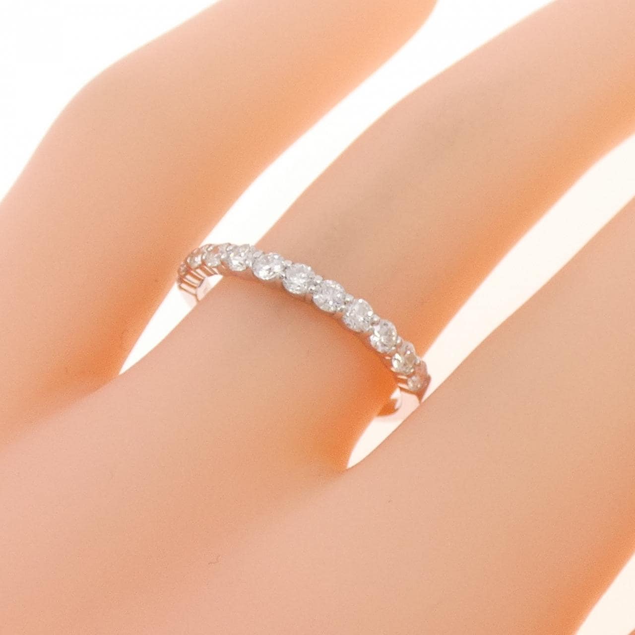 K10WG ハーフエタニティ ダイヤモンド リング 0.50CT