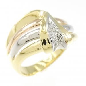 K18PG/PT900 ダイヤモンド リング 0.05CT