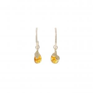 アガット コハク ピアス