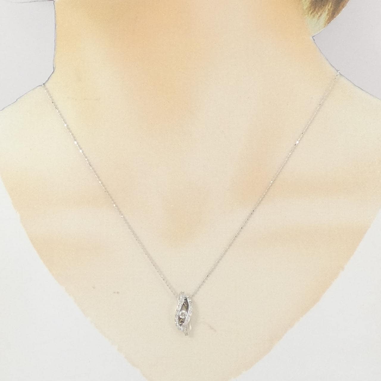 K18WG ダイヤモンド ネックレス 0.20CT