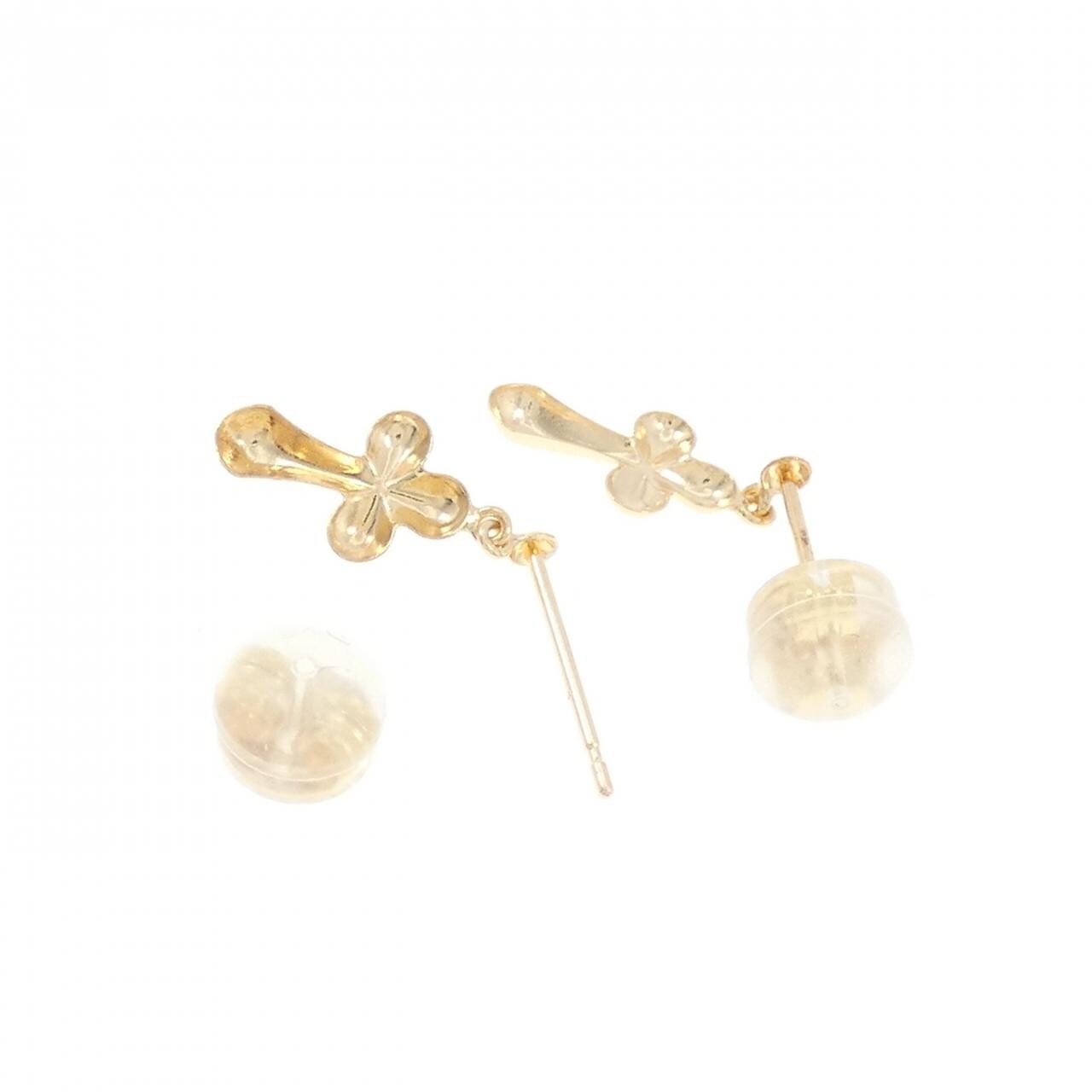 [BRAND NEW] K18YG cross earrings