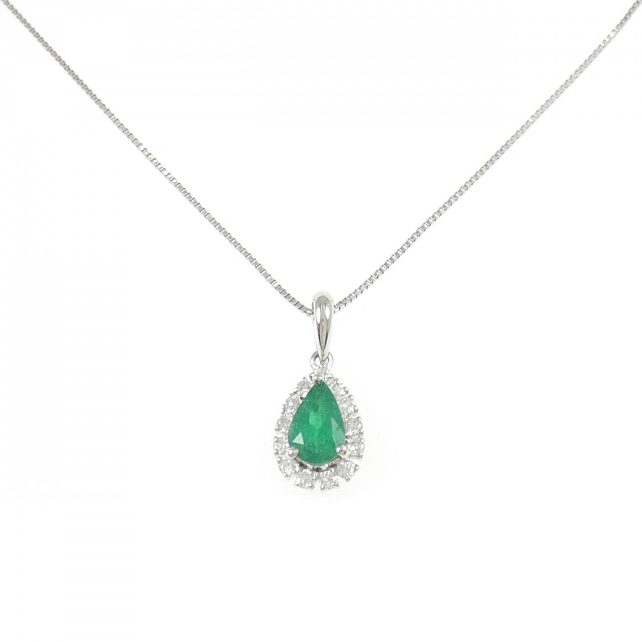 PT900/PT850 エメラルド ネックレス 0.66CT