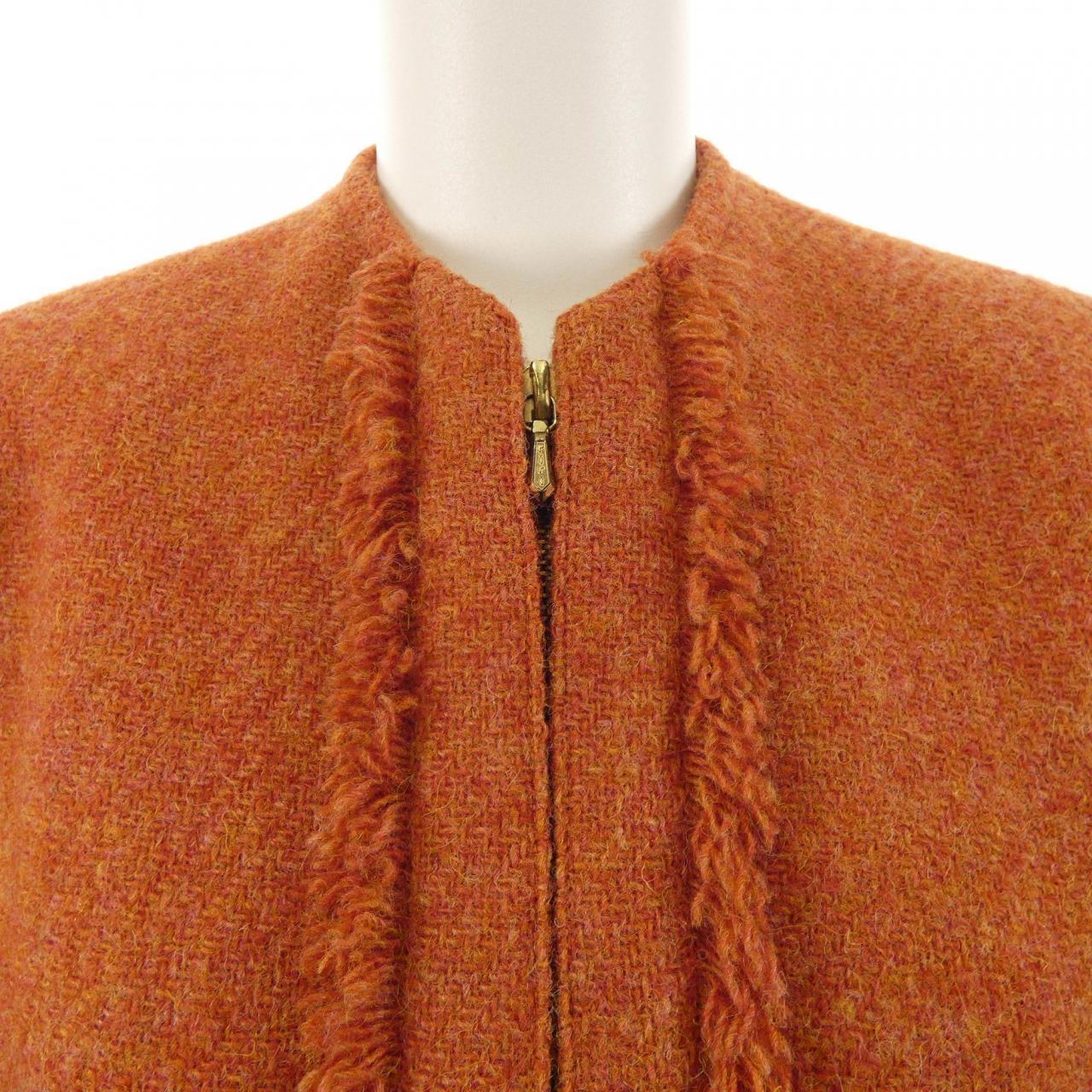 【ヴィンテージ】エルメス HERMES ノーカラージャケット