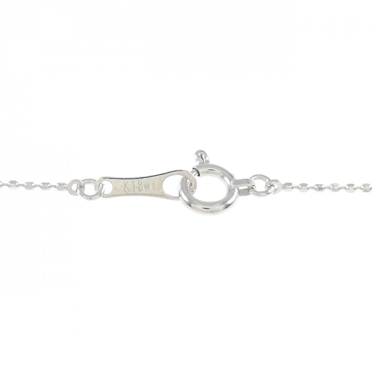 K18WG ハート×クローバー×キー ダイヤモンド ネックレス 0.06CT
