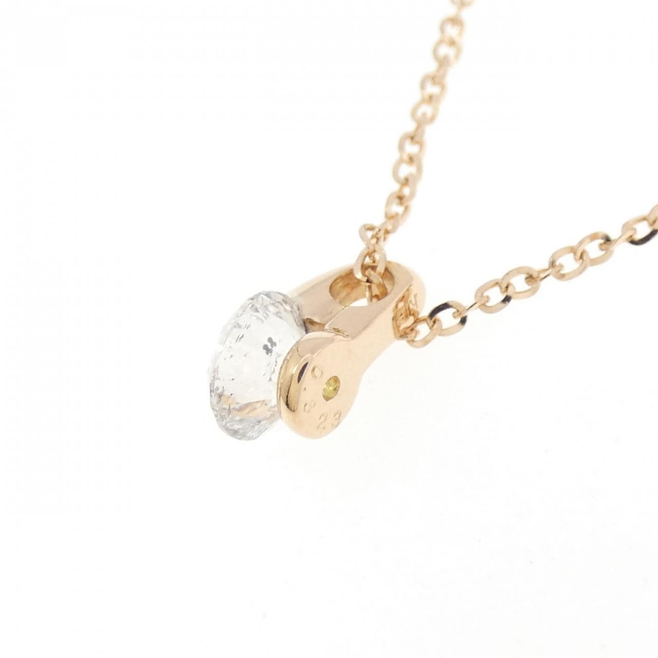 K18PG ソリティア ダイヤモンド ネックレス 0.323CT