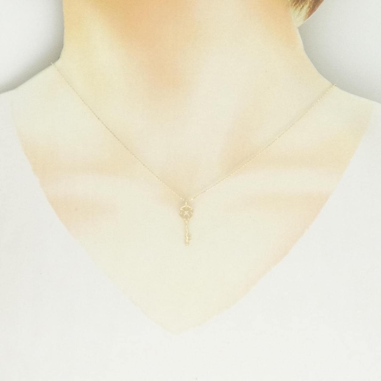 K10YG キー ダイヤモンド ネックレス 0.01CT