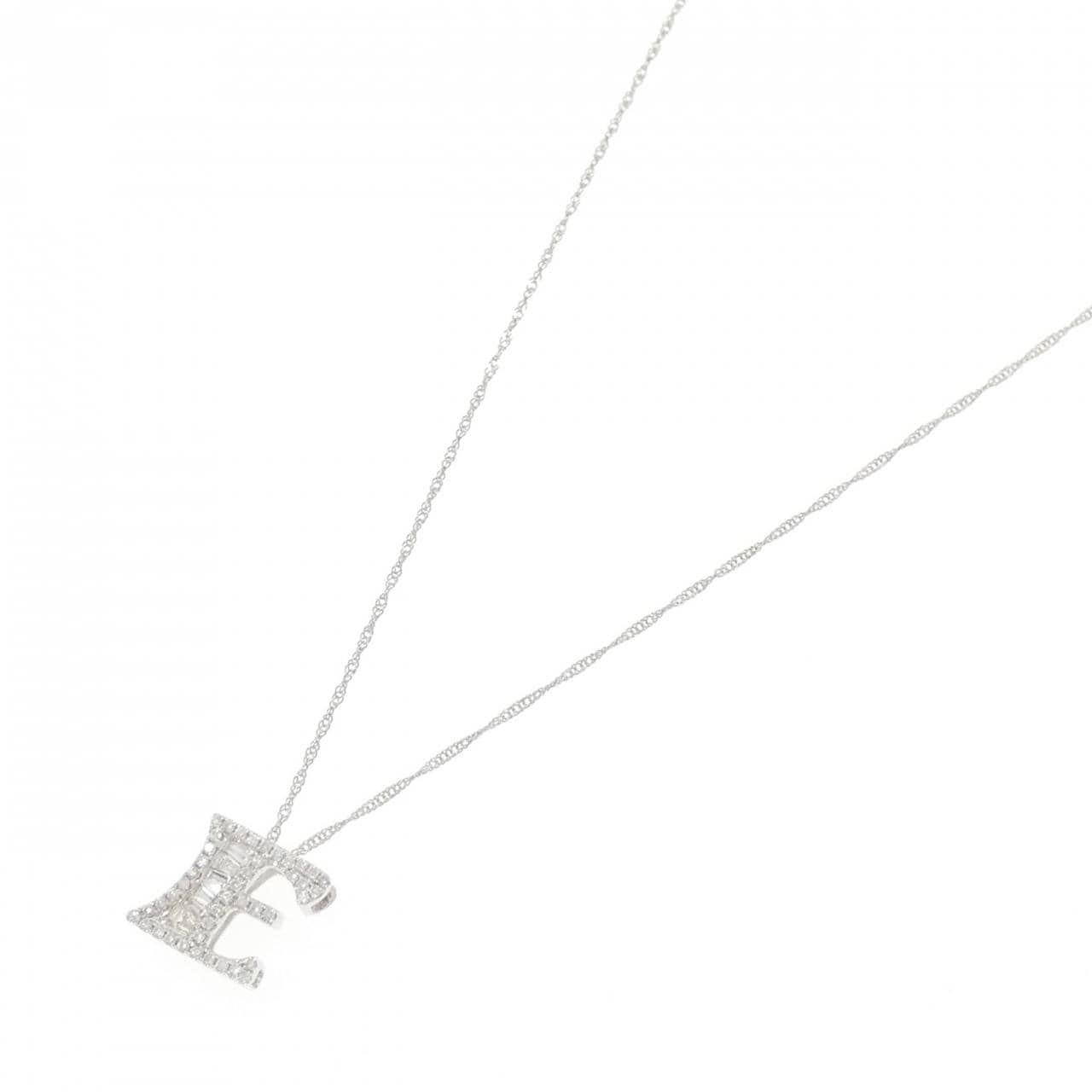 K18WG/PT850 ダイヤモンド ネックレス 0.30CT