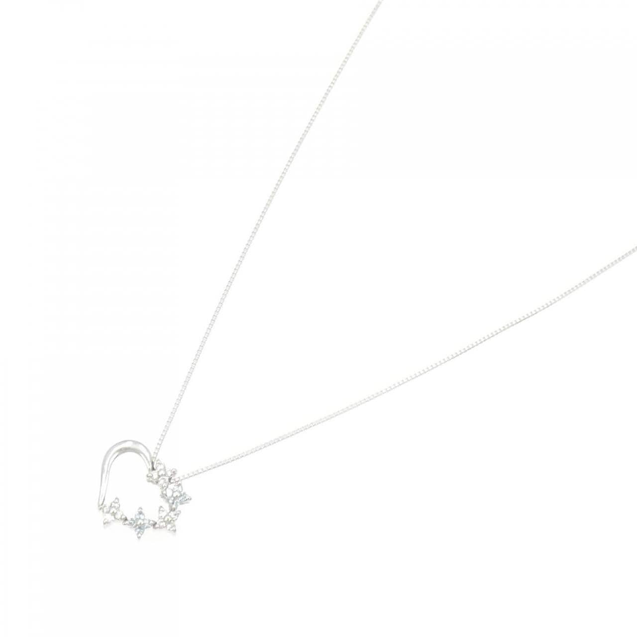 K18WG heart Diamond necklace 0.13CT