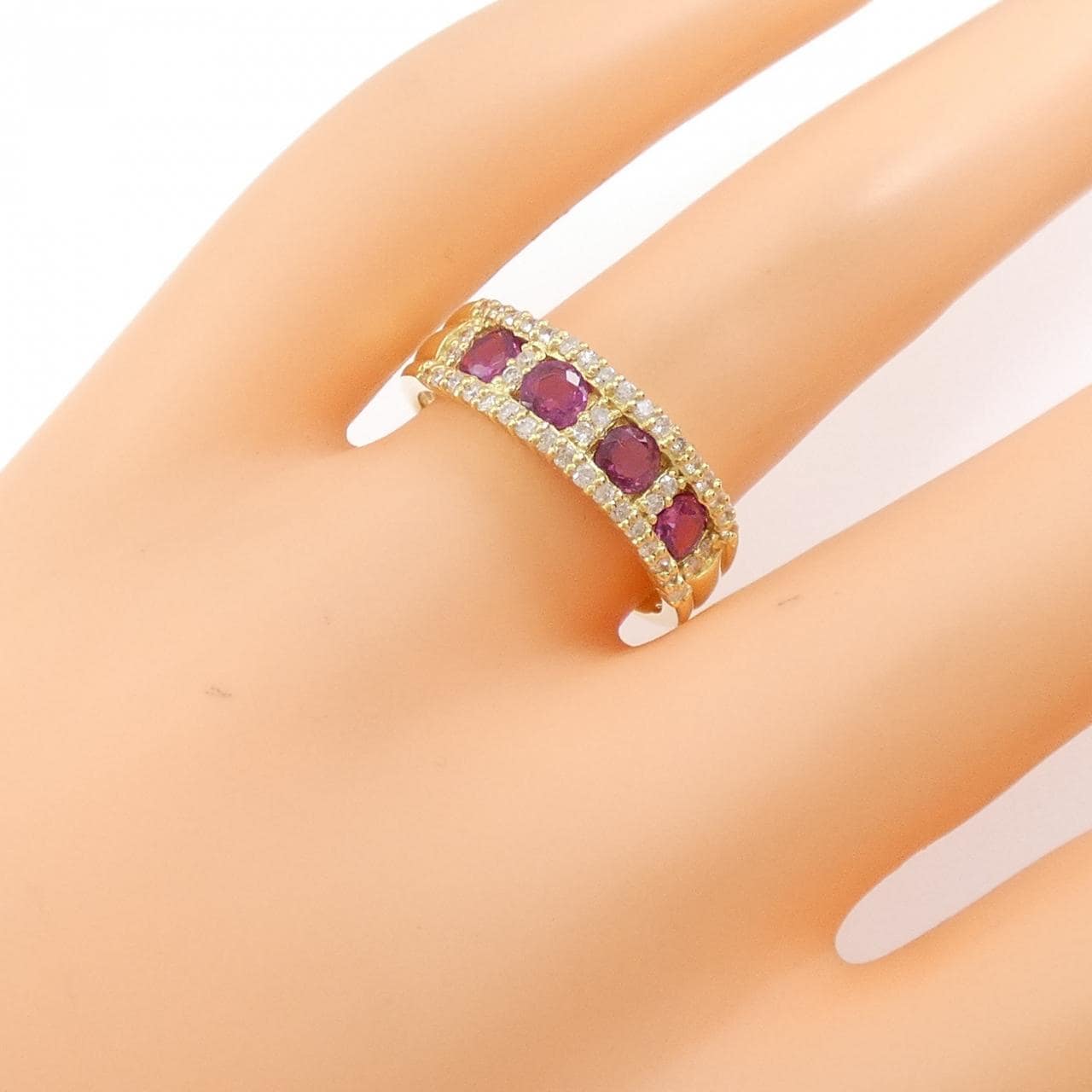 K18YG ルビー リング 0.90CT