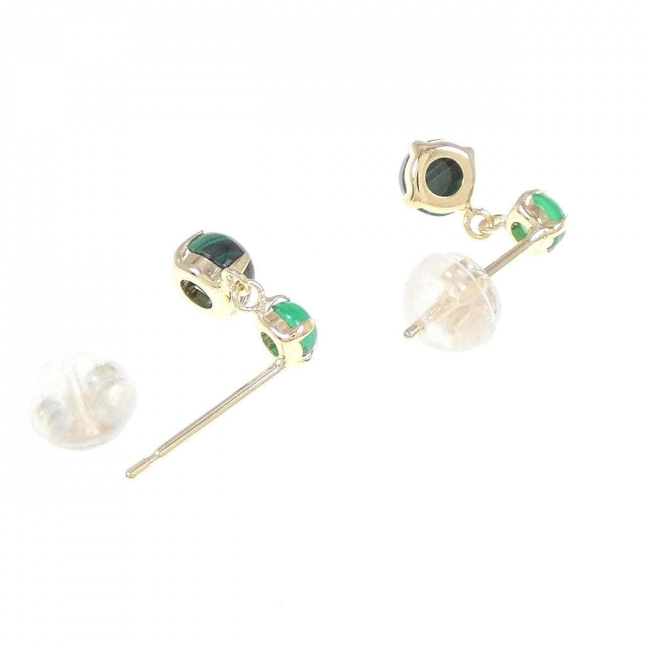 【新品】K18YG マラカイト ピアス