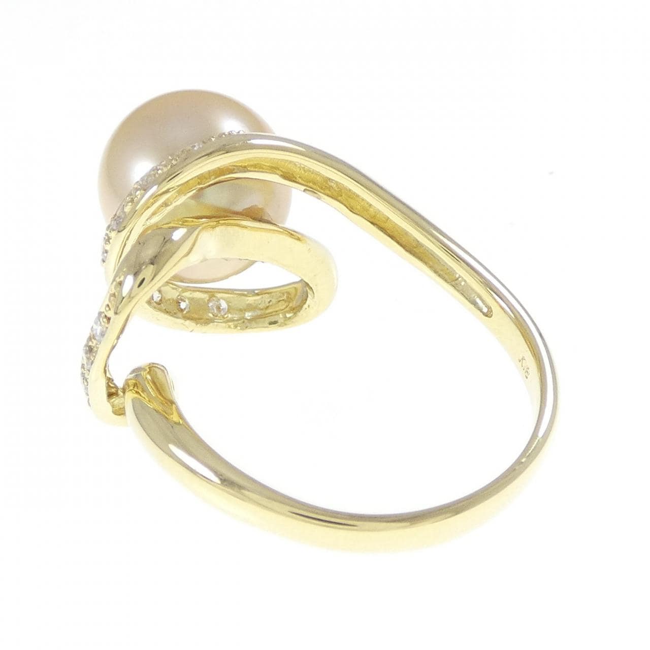 K18YG 白蝶パール リング 10.0mm