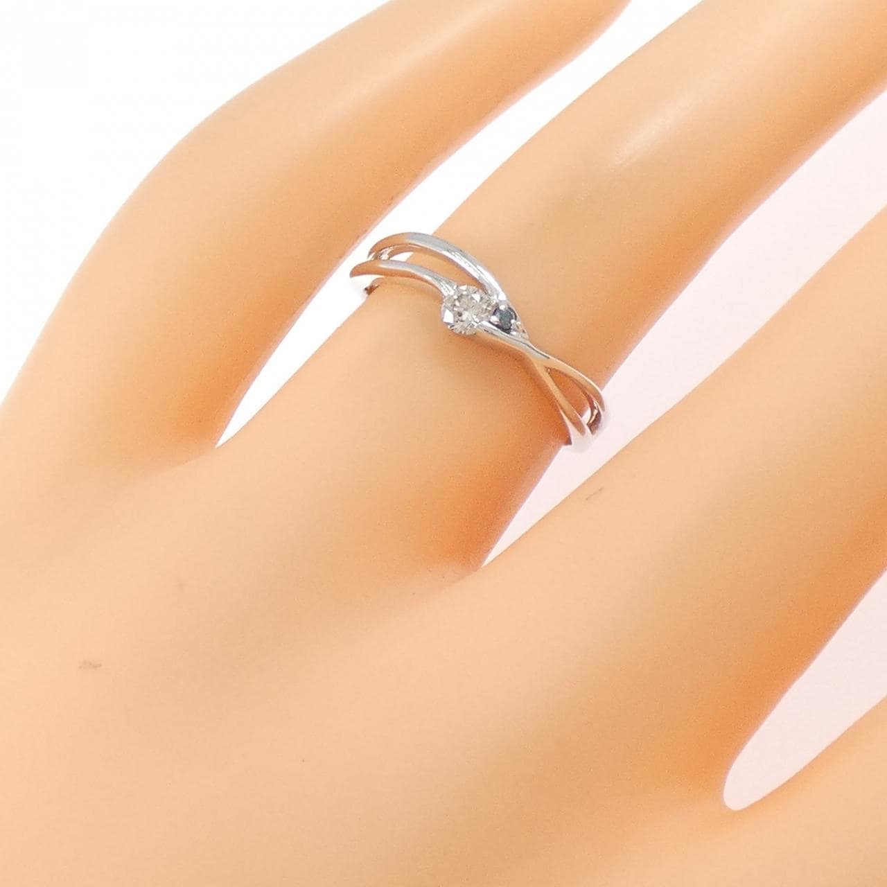 K18WG ダイヤモンド リング 0.10CT