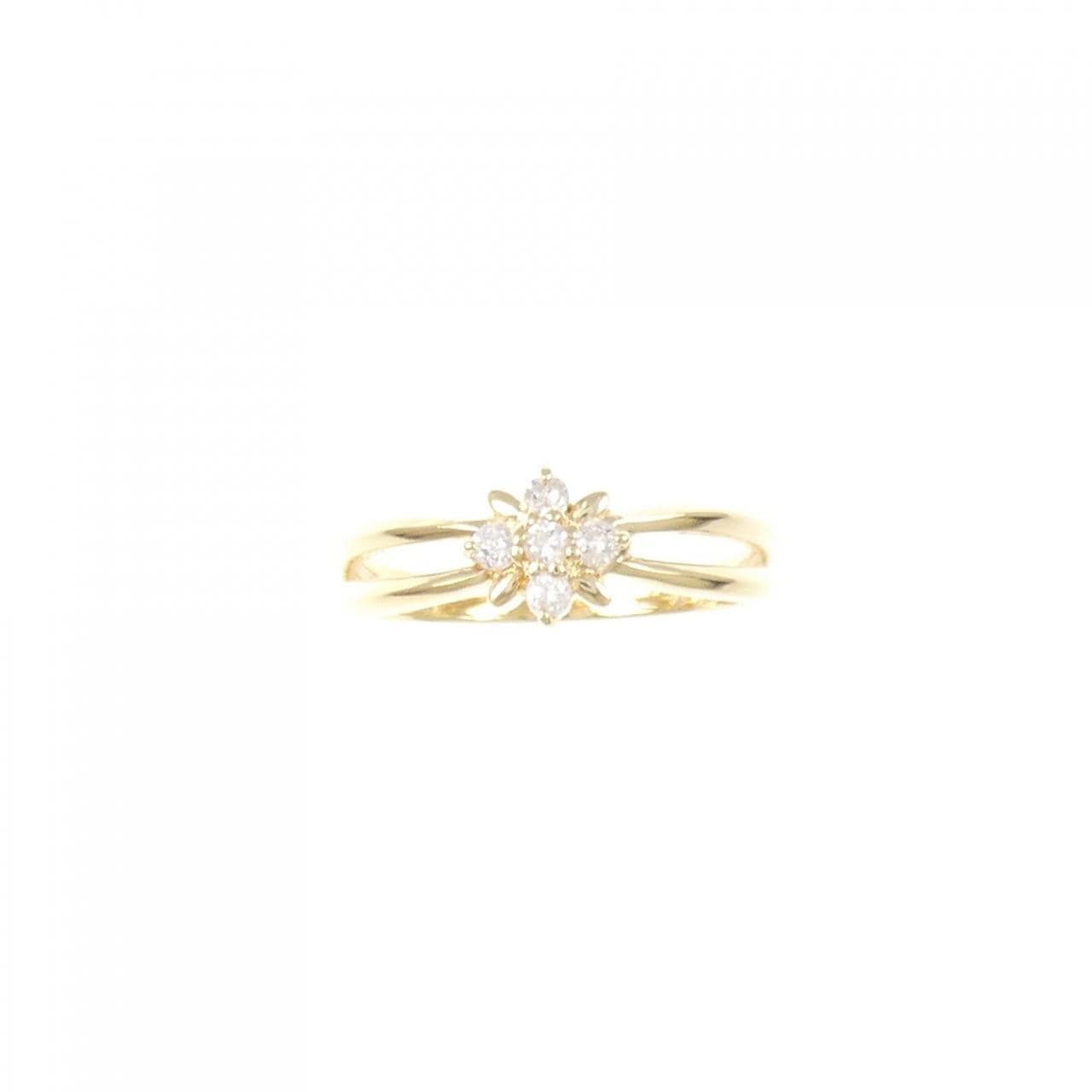 K18YG フラワー ダイヤモンド リング 0.10CT