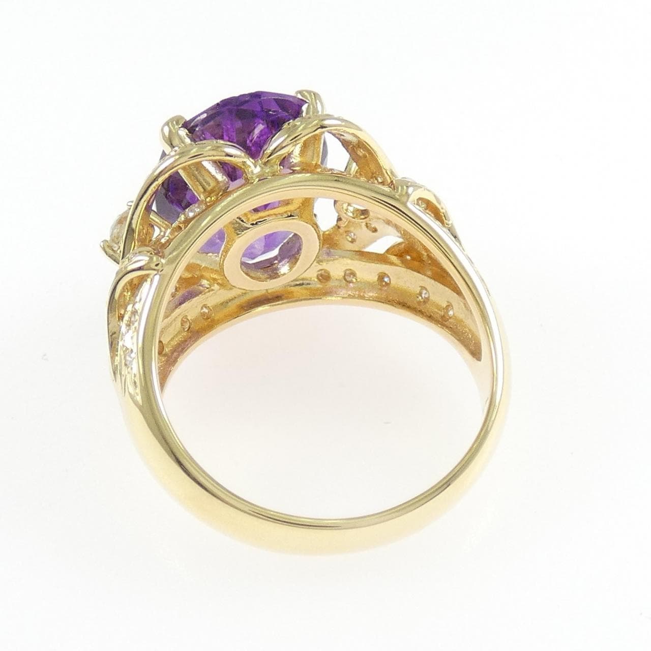 K18YG アメジスト リング 4.54CT