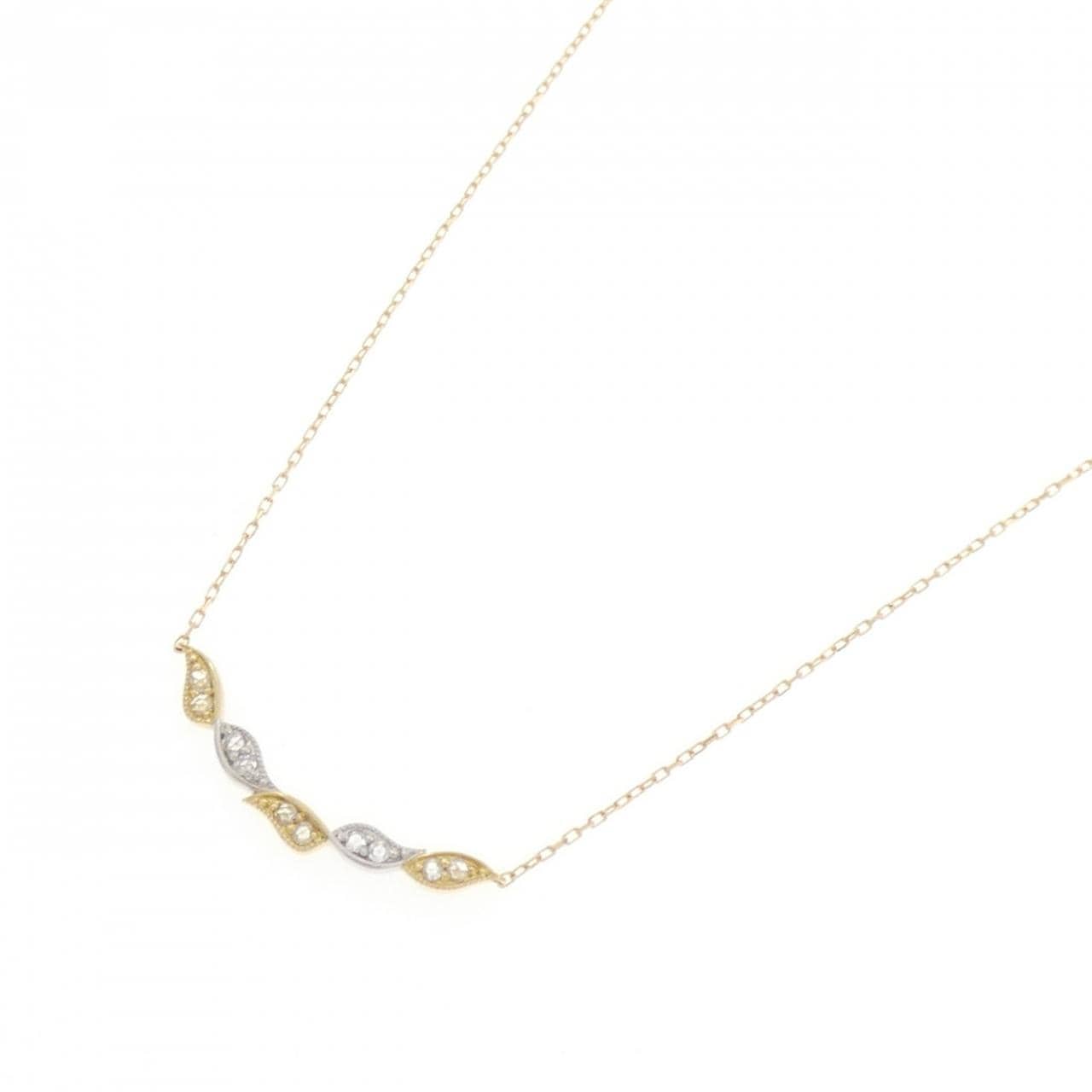 K18YG/K18WG ダイヤモンド ネックレス 0.10CT
